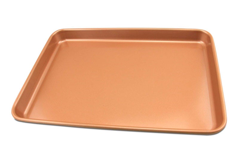volar Set of 2 Nonstick Copper Cookie Sheet and Copper Coating Baking Pan for Cookies 11" x 16" - Image 4